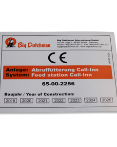 Typenschild D/GB: Call-Inn/Trogsektion mit Futterzuteiler